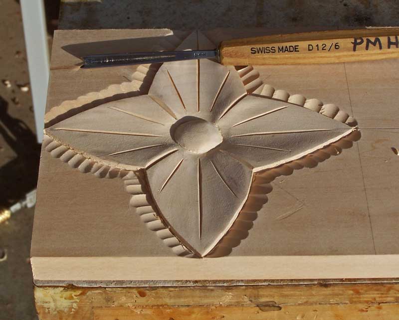 Cut the accent marks with the V-tool