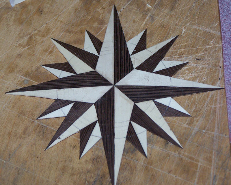 The glue face of the completed rose